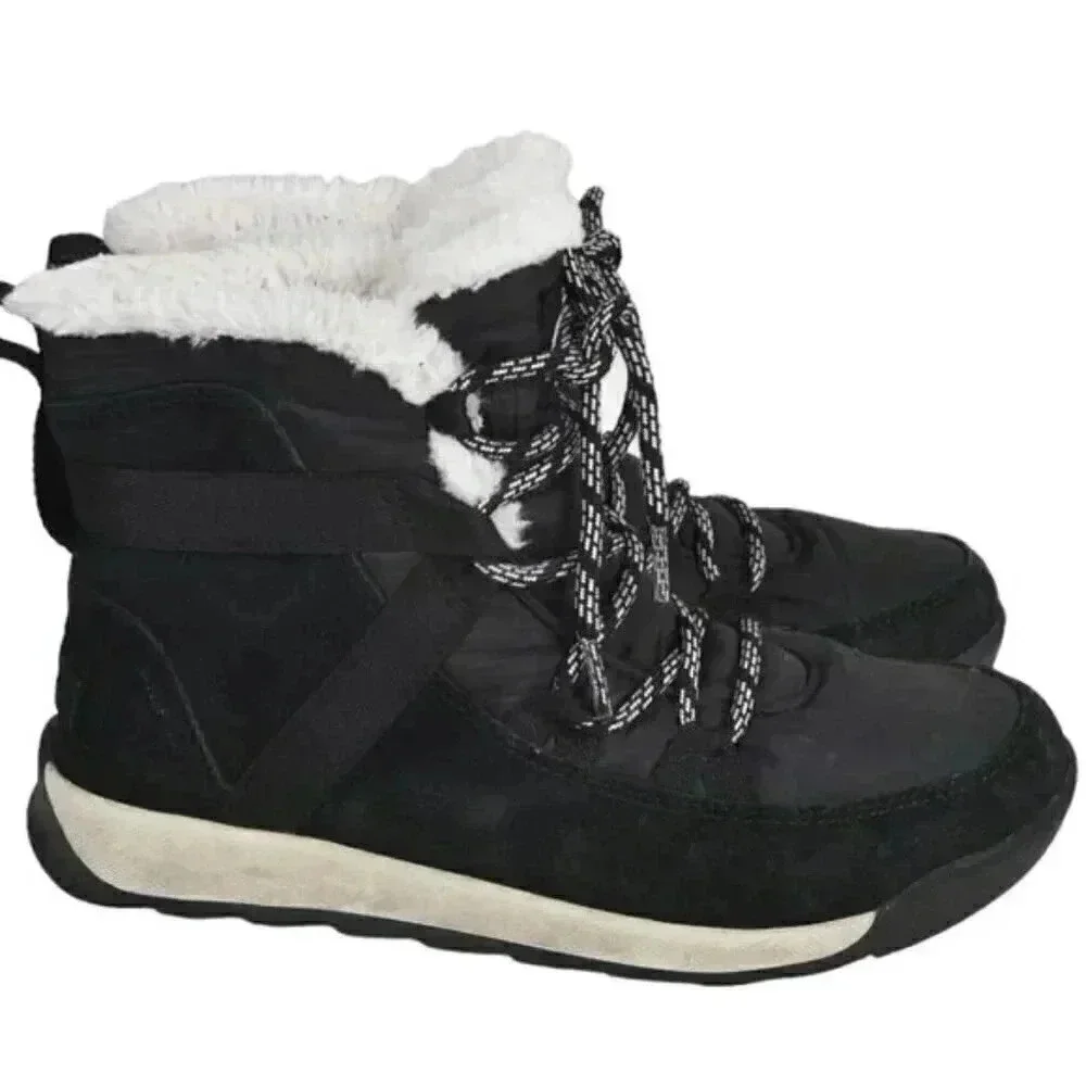 Sorel Whitney II Flurry Waterproof  Boot Suede Insulated Black Size 8 - Picture 3 of 14